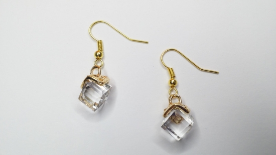 Glitzer Steinchen Ohrringe goldfarben